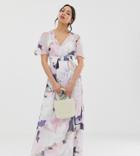 Little Mistress Tall Kimono Sleeve Printed Maxi Dress - Multi