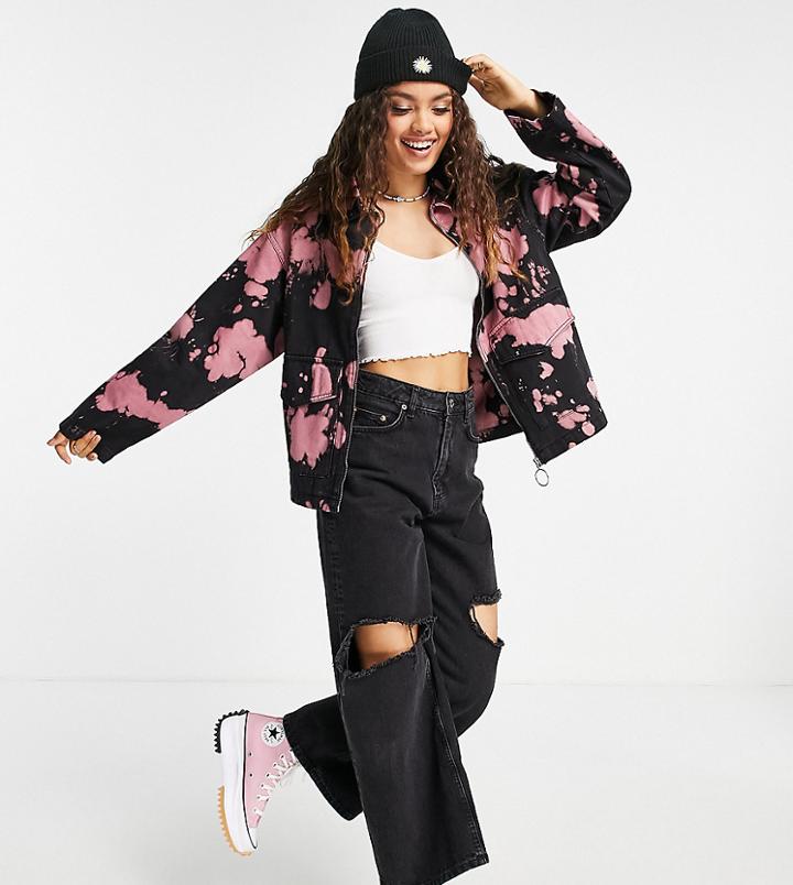 Asos Design Petite Tie-dye Shacket-blues