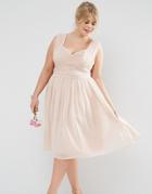 Asos Curve Wedding Midi Dress With Ruched Panel - Pink