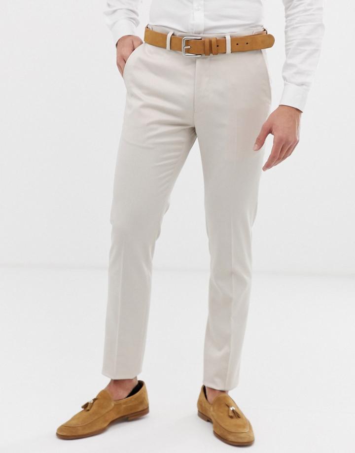 Celio Skinny Fit Suit Pants In Tan - Tan