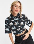 Urban Revivo Patch Print Scarf Top In Pale Pink