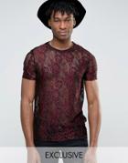 Reclaimed Vintage Lace T-shirt - Red