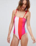 Vero Moda Block Stripe Swimsuit - Multi