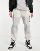 Mennace Cargo Pants In Beige With Contrast Panels - Part Of A Set-neutral