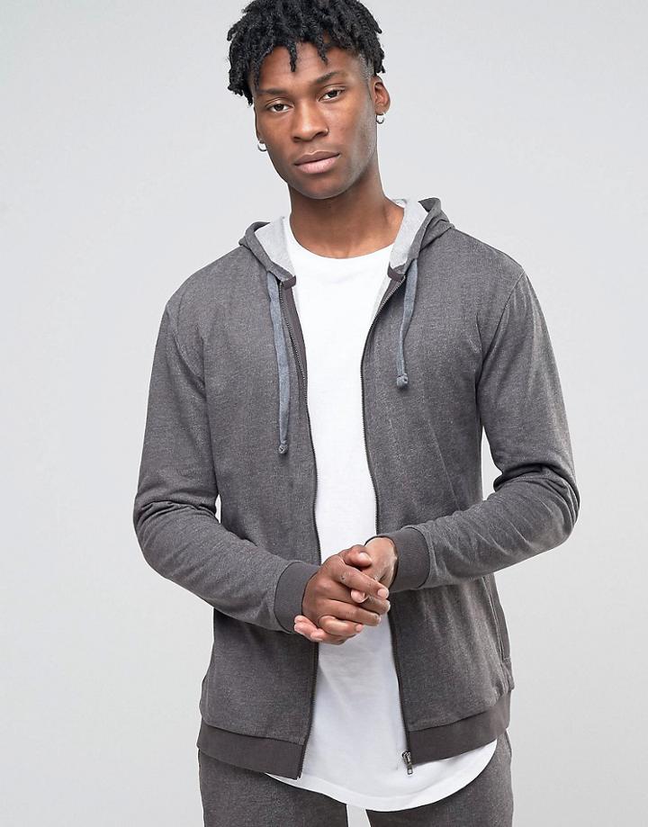 Esprit Hoodie With Zip Through - Gray