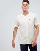 Lyle & Scott Baseball Collar Short Sleeve Shirt In White - White