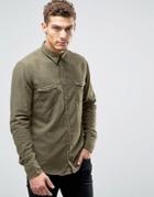 Boss Orange Edoslime Slim Shirt Flannel Melange - Green