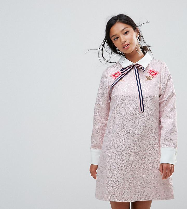 Sister Jane Petite Mini Dress With Embroidery-purple