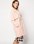 Asos Coat In Cocoon Fit With Stormflaps