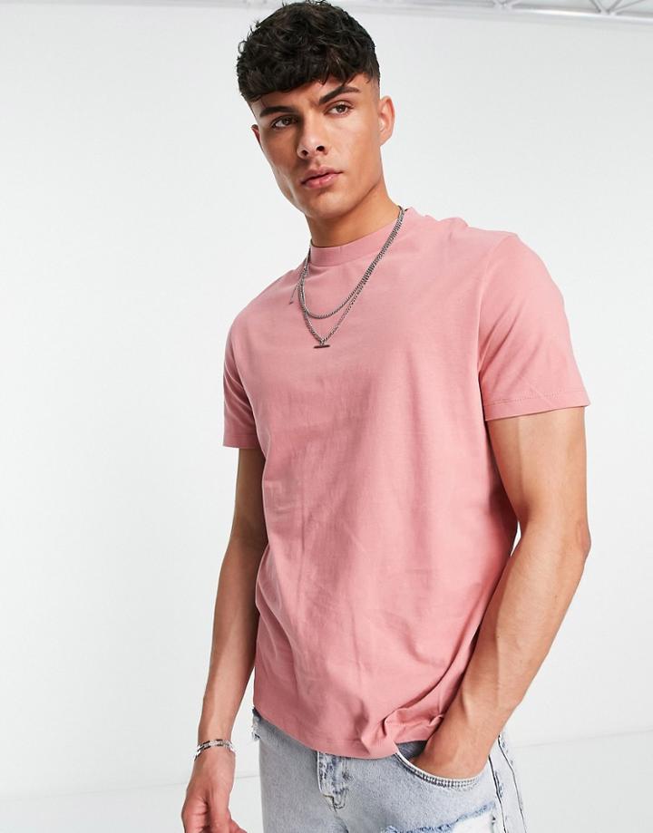 Asos Design T-shirt With Crew Neck In Pink