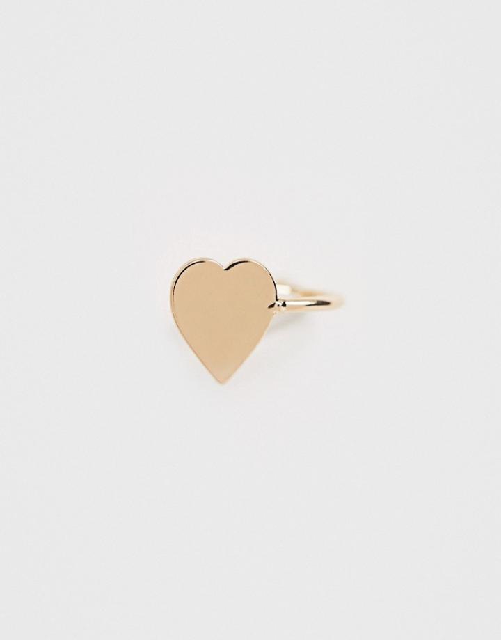 Asos Design Ear Cuff With Heart In Gold Tone - Gold