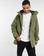 Selected Homme Parka With Recycled Padding In Green