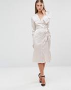 Missguided Midi Shirt Dress - Beige