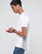 Celio Crew Neck T-shirt In Double Faced Cotton - White