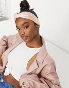 Kaz Bands Headband With Twist Knot In Pink Satin