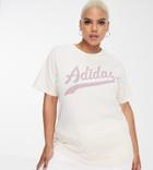 Adidas Originals Plus Graphic Logo T-shirt In Off White