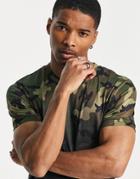 Sixth June Skinny Fit Camouflage Gradation T-shirt In Khaki-green