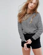 Rvca Relaxed Knit Stripe Sweater - Black
