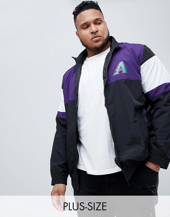 New Era Plus Arizona Diamond Backs Track Jacket In Black - Black