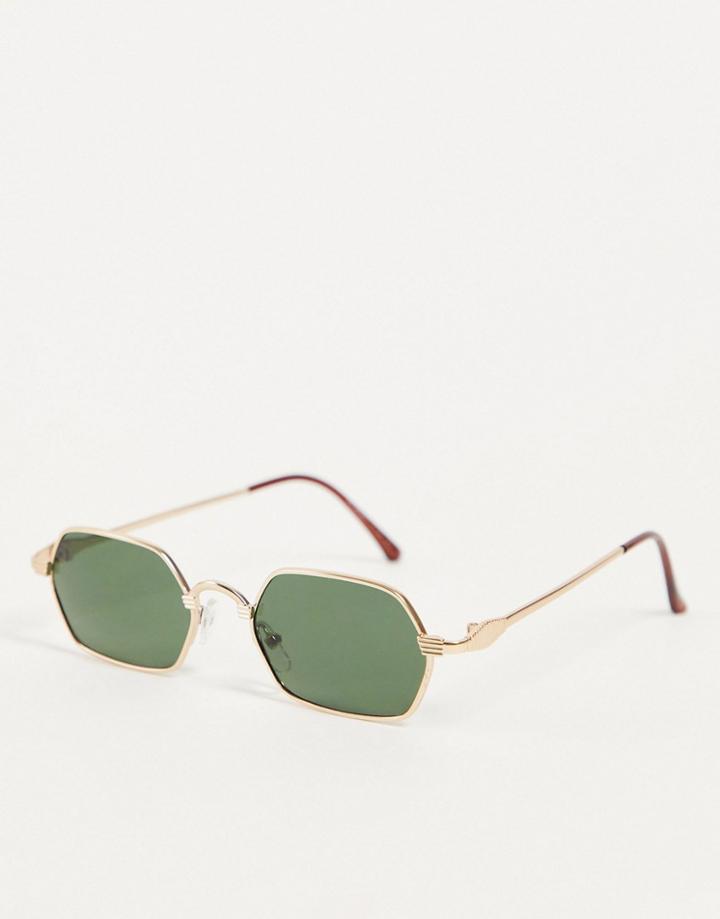 Aj Morgan Micro Unisex Round Sunglasses In Gold