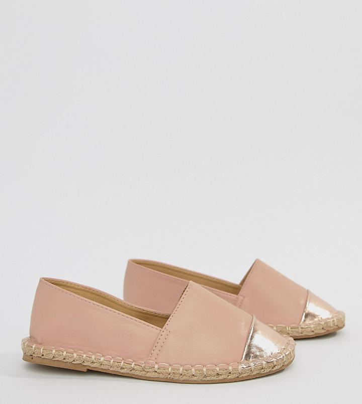 Truffle Collection Wide Fit Toecap Espadrille - Beige