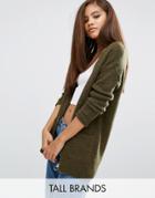 New Look Tall Knitted Zip Cardigan - Green