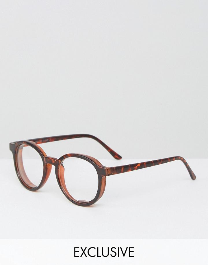 Reclaimed Vintage Round Glasses - Brown