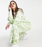 Native Youth Plus Relaxed Pants In Abstract Squiggle Knit - Part Of A Set-green