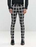 Asos Super Skinny Suit Pants In Plaid Check - Black