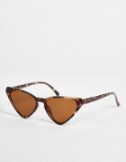I Saw It First Angular Cat Eye Sunglasses In Tortoiseshell-brown