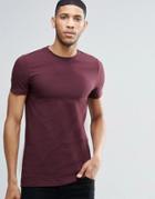 Asos Longline Muscle T-shirt In Oxblood - Red