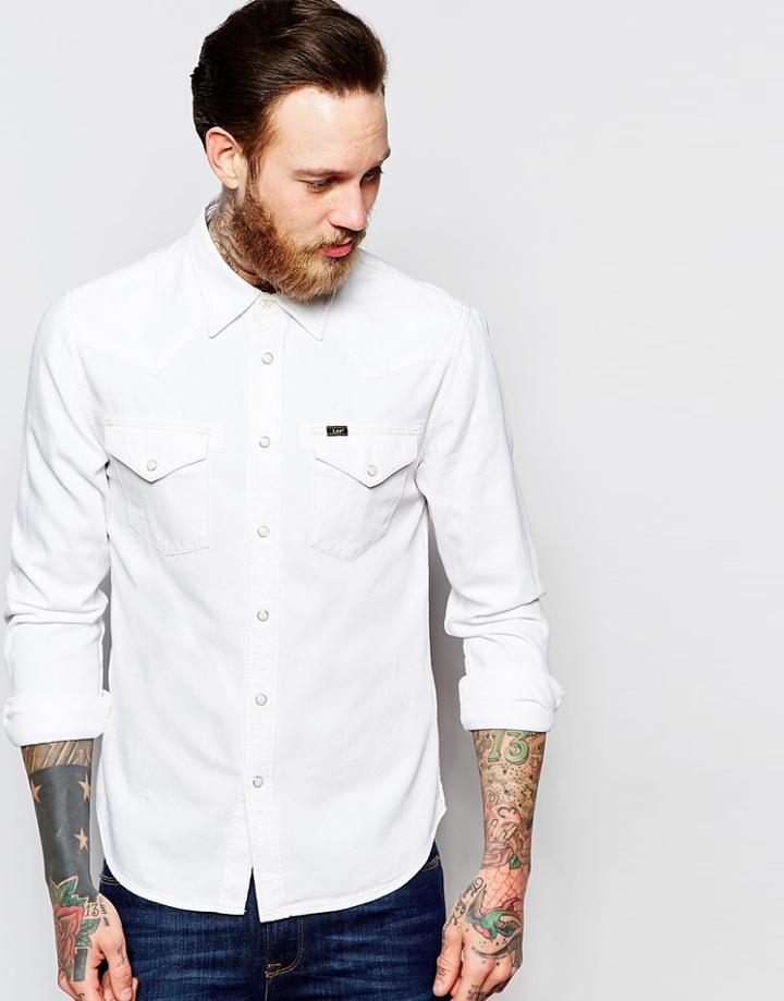 Lee Western Denim Shirt Slim Fit Ecru - White Out