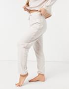 New Look Velour Insert Co-ord Lounge Sweatpants In Cream-white