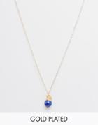 Mirabelle Lapis Lazuli Necklace On A Short 45cm Gold Plated Chain - Gold