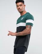 Siksilk Muscle Retro T-shirt In White - Black