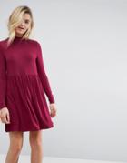 Asos Turtleneck Smock Dress - Red