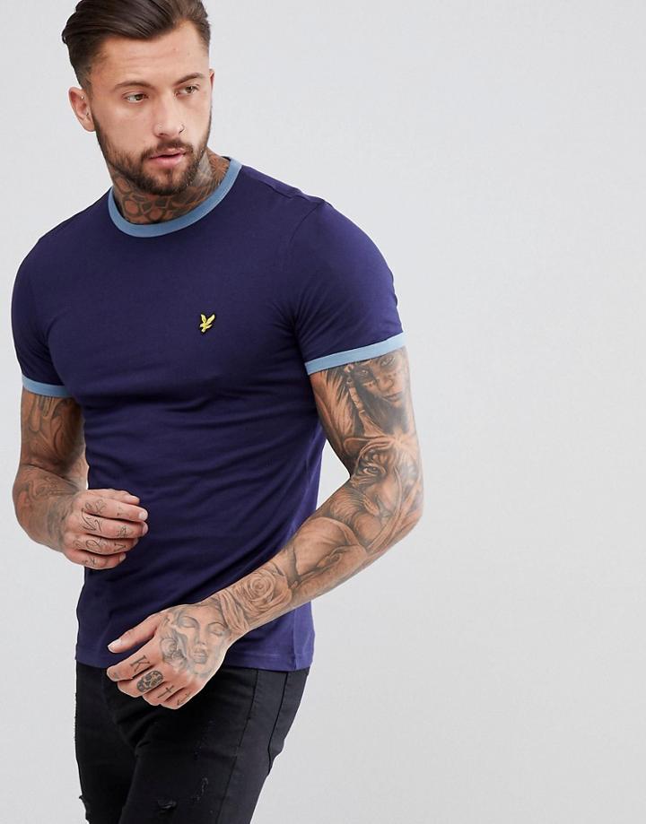 Lyle & Scott Ringer T-shirt In Navy - Navy