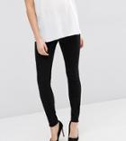 Asos Design Maternity Tall High Rise Ridley 'skinny' Jeans In Clean Black With Under The Bump Waistband