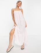 Damson Madder Recycled Cami Smock Dress In Pink Textured Fabric