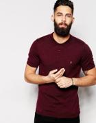 Farah Knitted Polo With Short Sleeves - Bordeaux