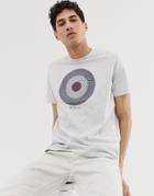 Ben Sherman Check Print Target T-shirt - Gray