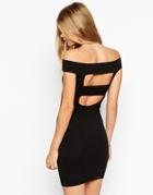 Asos Bardot Body-conscious Mini Dress - Black
