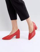 Matt & Nat Sibyl V Cut Block Heeled Point Shoe - Red