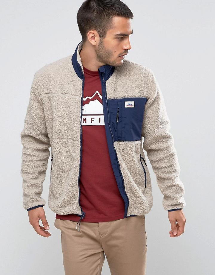 Penfield Mattawa Fleece Jacket Full Zip In Beige - Beige