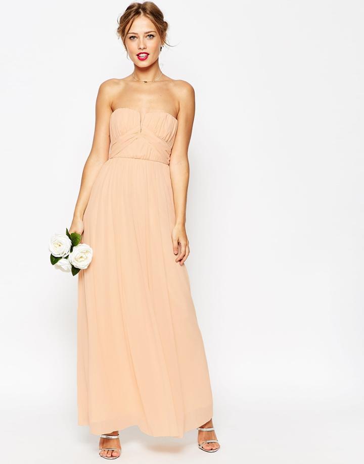 Asos Wedding Ruched Bodice Bandeau Maxi Dress - Mint $90.00