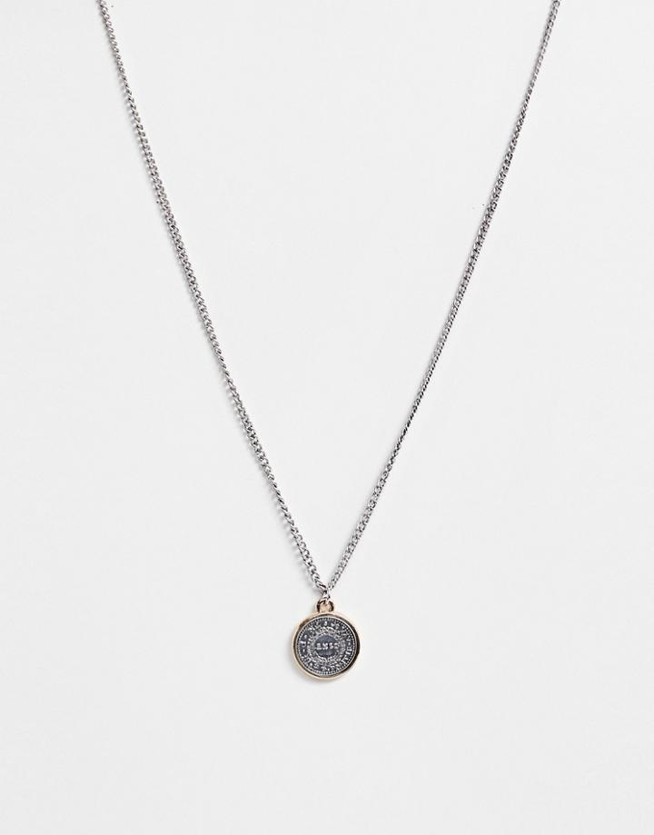 Bershka Pendant Necklace In Silver - Silver