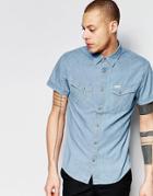 Wrangler Short Sleeve Western Shirt - Blue