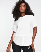 Urban Revivo Relaxed T-shirt With Woven Layer In White