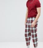 Reclaimed Vintage Inspired Cropped Relaxed Pants In Check - Red