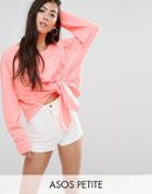 Asos Petite Sweat With Knot Front - Pink